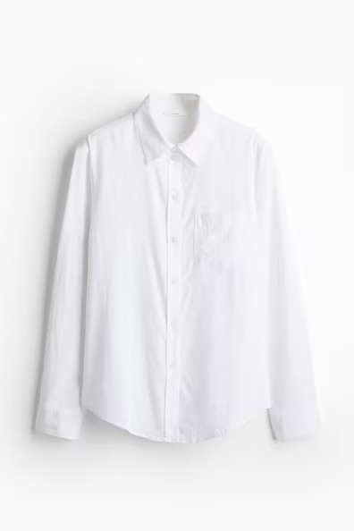 H & M - Linen-blend Shirt - White | H&M (US + CA)