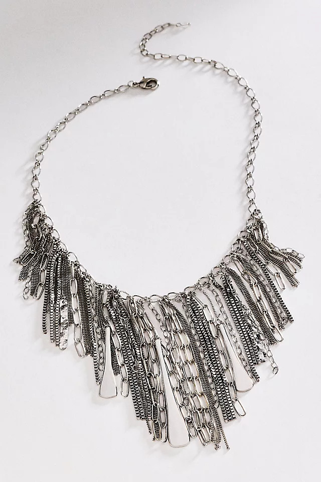 By Anthropologie Chainmail Mixed Metal Necklace | Anthropologie (US)