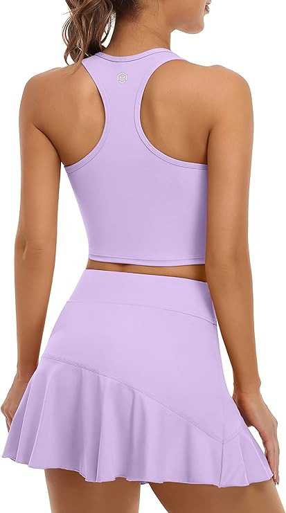 ATTRACO Women 2 Piece Tennis Dress with Shorts Workout Golf Skirts with Pockets Athletic Dress | Amazon (US)