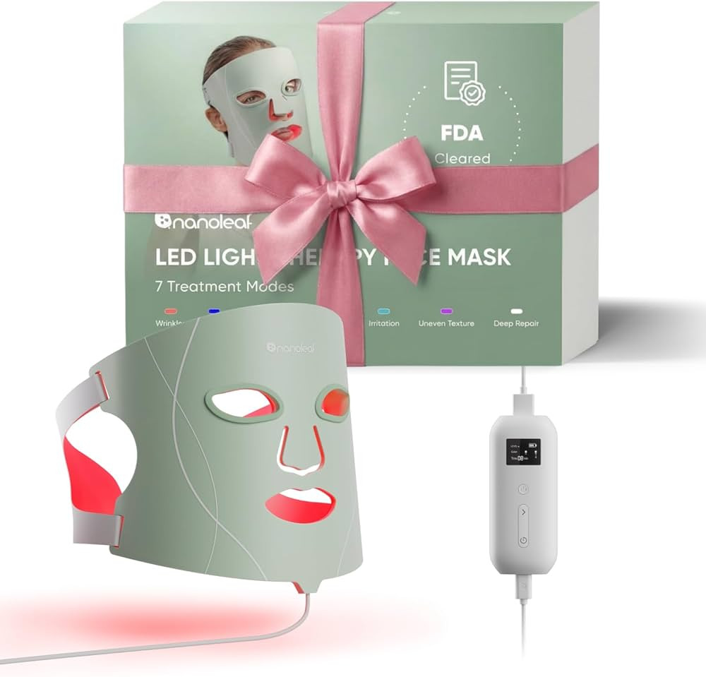 Nanoleaf FDA-Cleared LED Light Therapy Face Mask with 7 Treatment Modes - Professional Red & Blue... | Amazon (US)