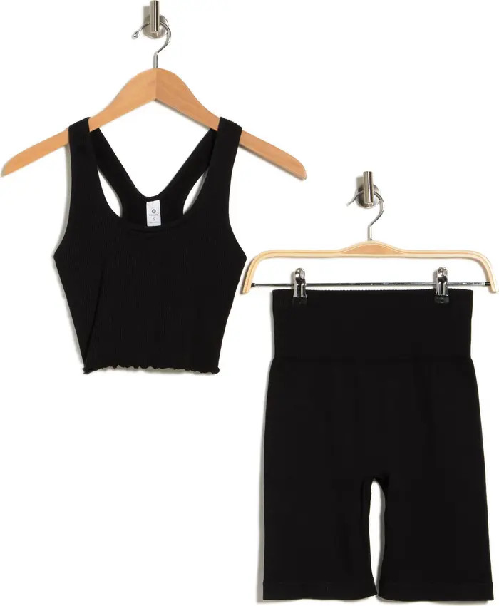 Bel Air Rib Racerback Bralette & Activewear Shorts | Nordstrom Rack