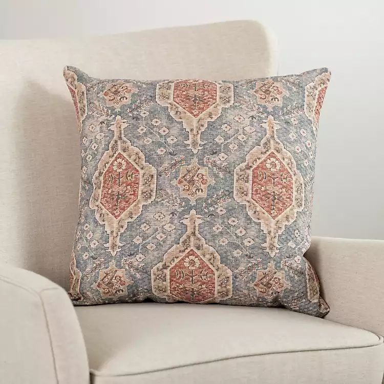 Abby Gray Floral Medallion Pillow | Kirkland's Home