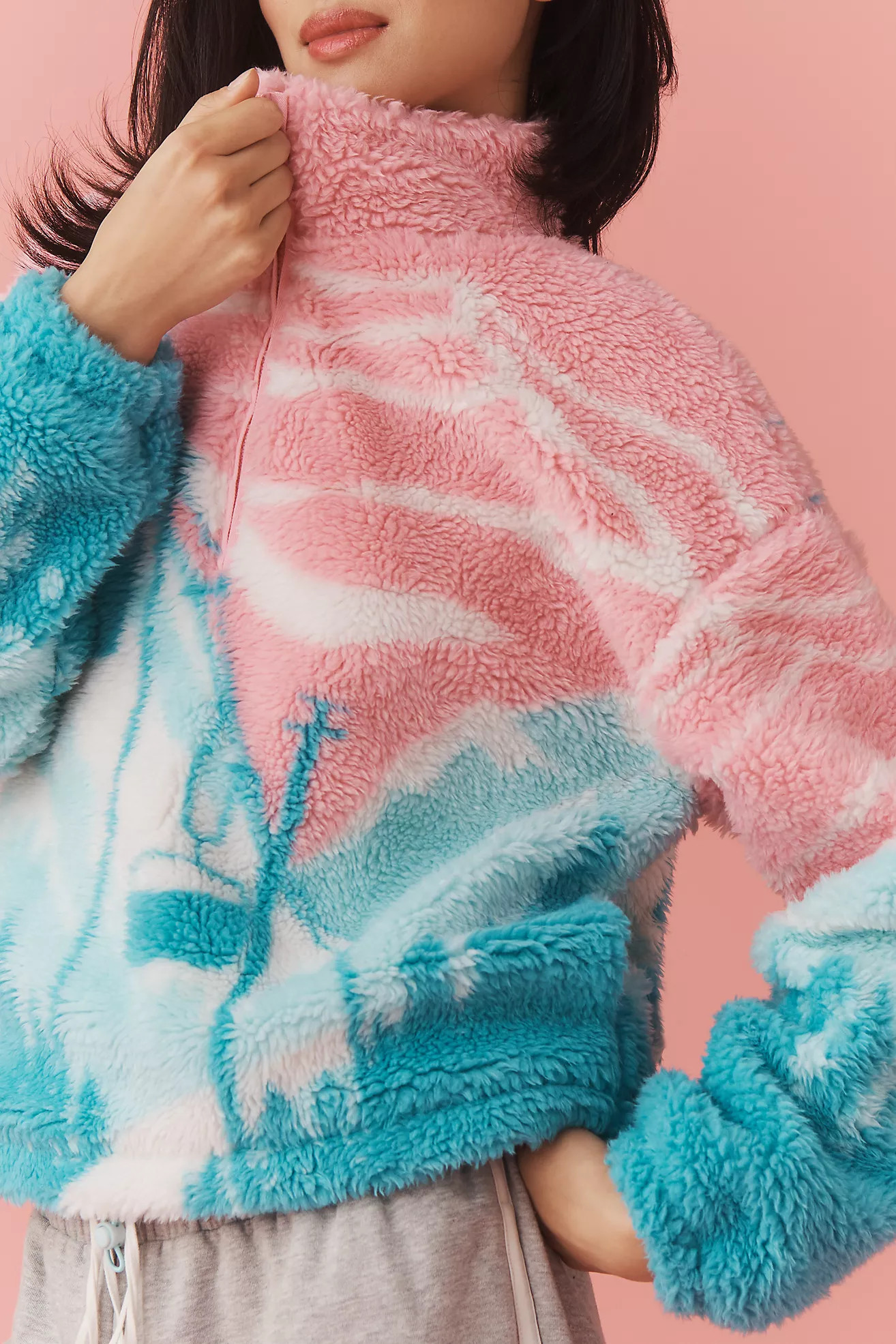 Beach Riot Leona Slopes Sherpa Quarter-Zip Pullover | Anthropologie (US)