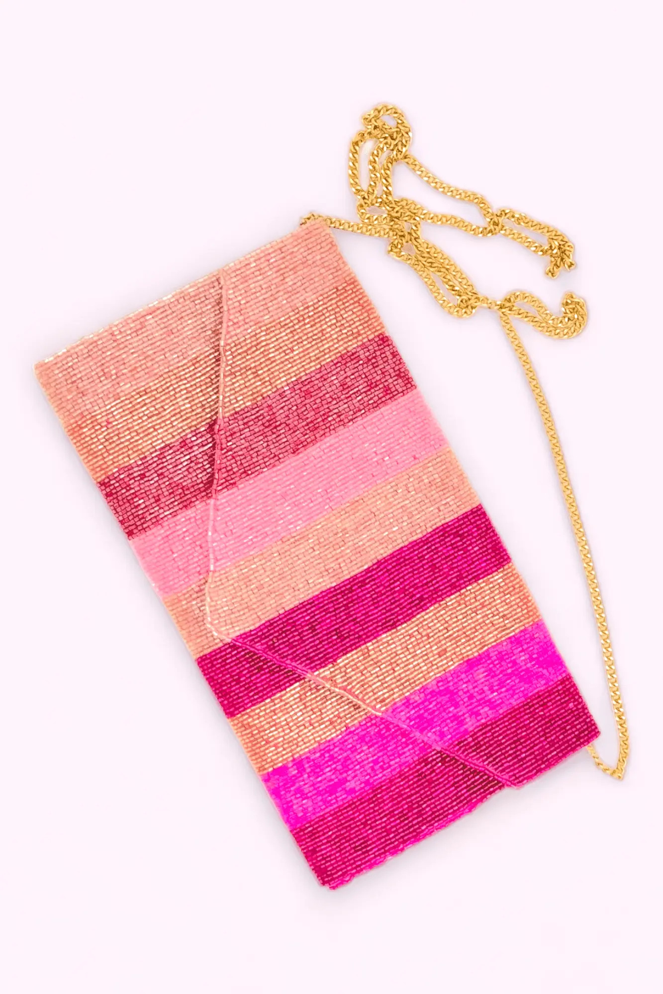 Jane Stripe Pink Clutch | Bezza