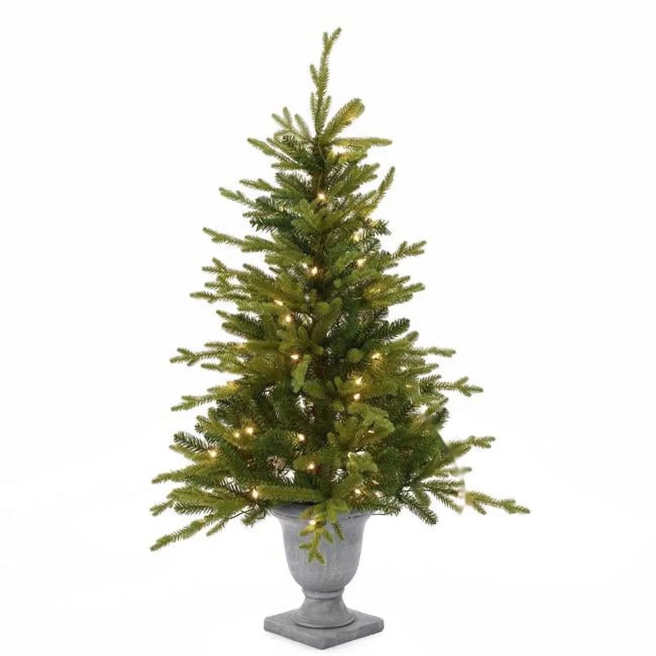 LuxenHome WHAP1654 4 ft. Pre-Lit LED Artificial Fir Christmas Tree with Urn Pot - Walmart.com | Walmart (US)
