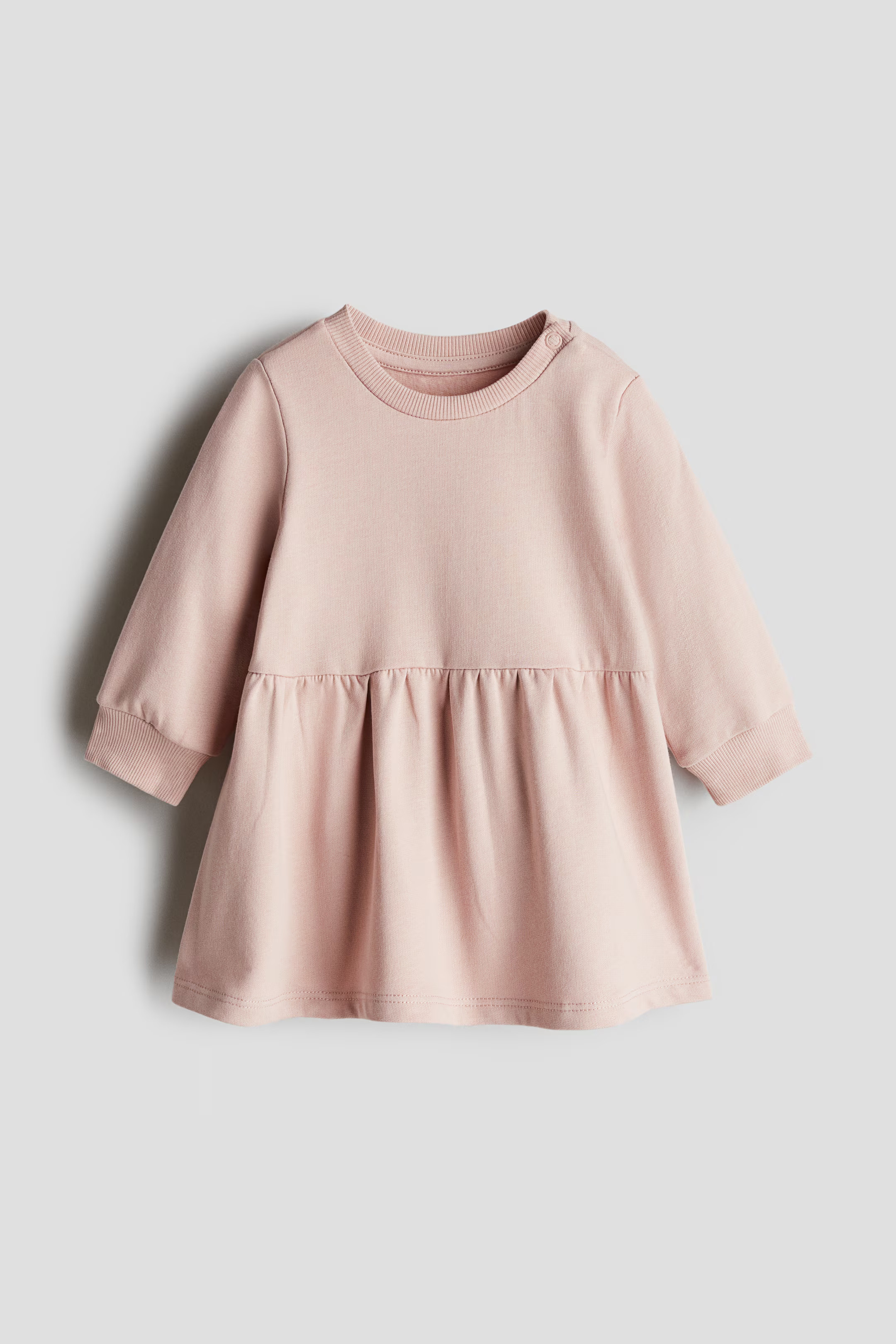 Cotton Sweatshirt Dress - Round Neck - Long sleeve - Light pink - Kids | H&M US | H&M (US + CA)