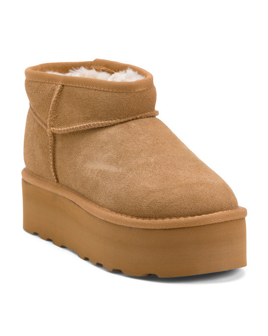 Suede Hippy Platform Lined Booties | TJ Maxx