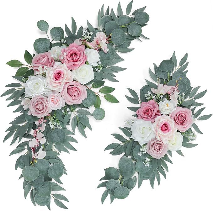 ponatia Artificial Wedding Arch Flowers (Pack of 2), Dusty Rose Wedding Flowers for Wedding Welco... | Amazon (US)