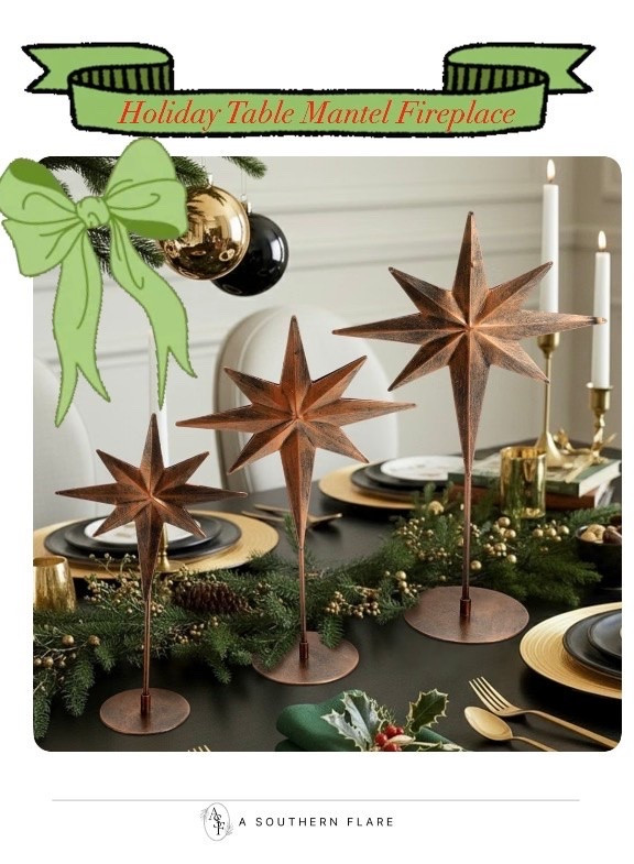 Add a touch of holiday charm to your home with these festive table centerpieces. Perfect for your mantel or fireplace. #HolidayDecor #MantelMantle