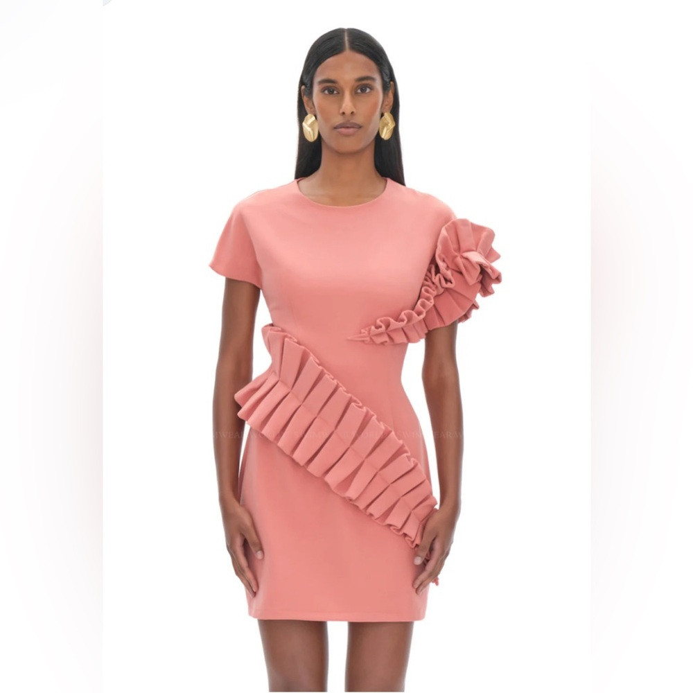 ANDREA IYAMAH Wo Safia MiniDress In Peach Rose with Pleated Design, New with Tag | Poshmark