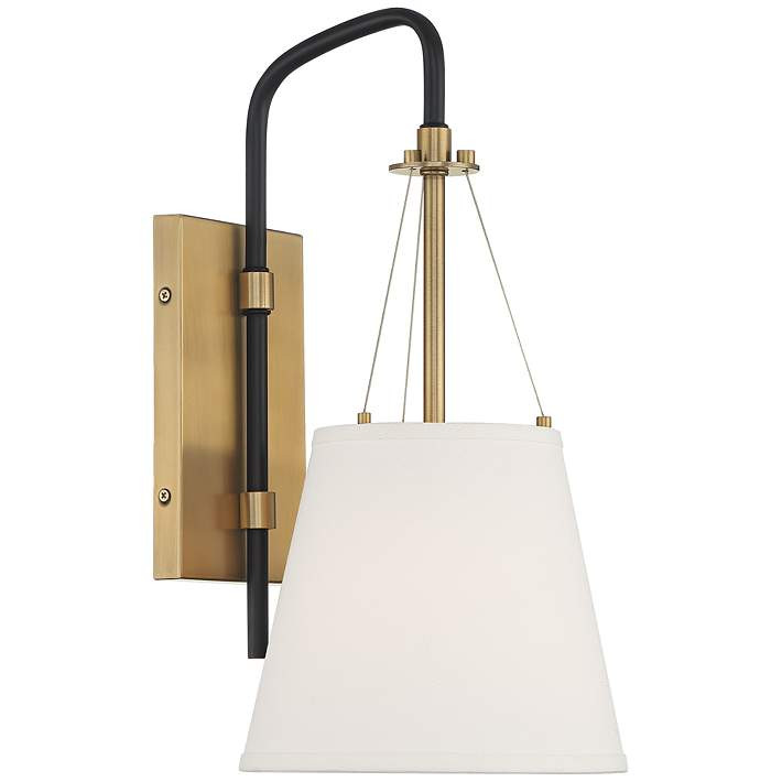 Possini Euro Crysta 16 3/4" High Warm Brass and Black Wall Sconce - #743N1 | Lamps Plus | Lamps Plus
