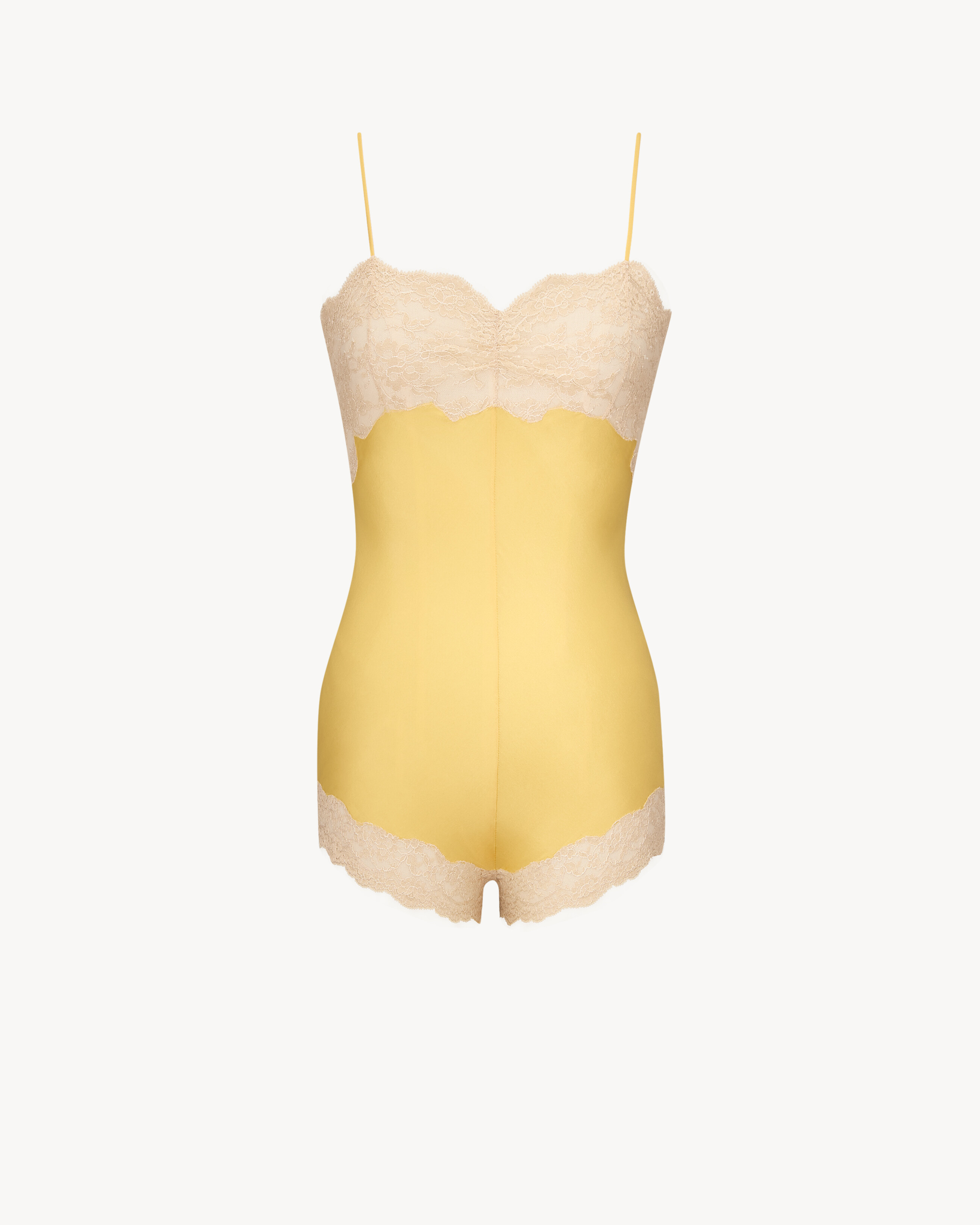 laced romper in silk crepe muslin | Saint Laurent Inc. (Global)