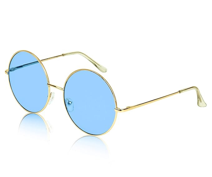 SunnyPro Super Oversized Round Sunglasses Hippie Color Lens Retro Circle Glasses | Amazon (US)
