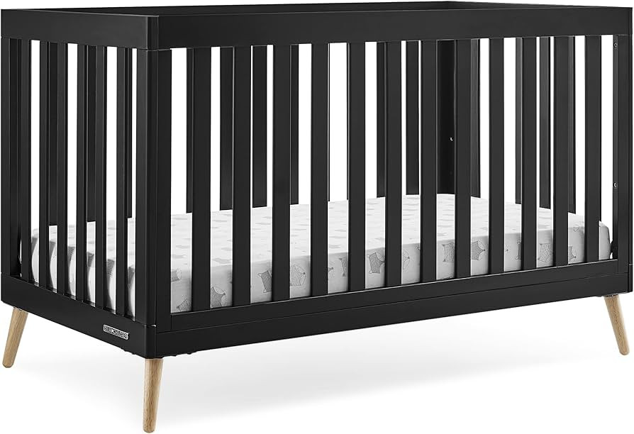 Delta Children Essex 4-in-1 Convertible Baby Crib, Ebony with Natural Legs | Amazon (US)
