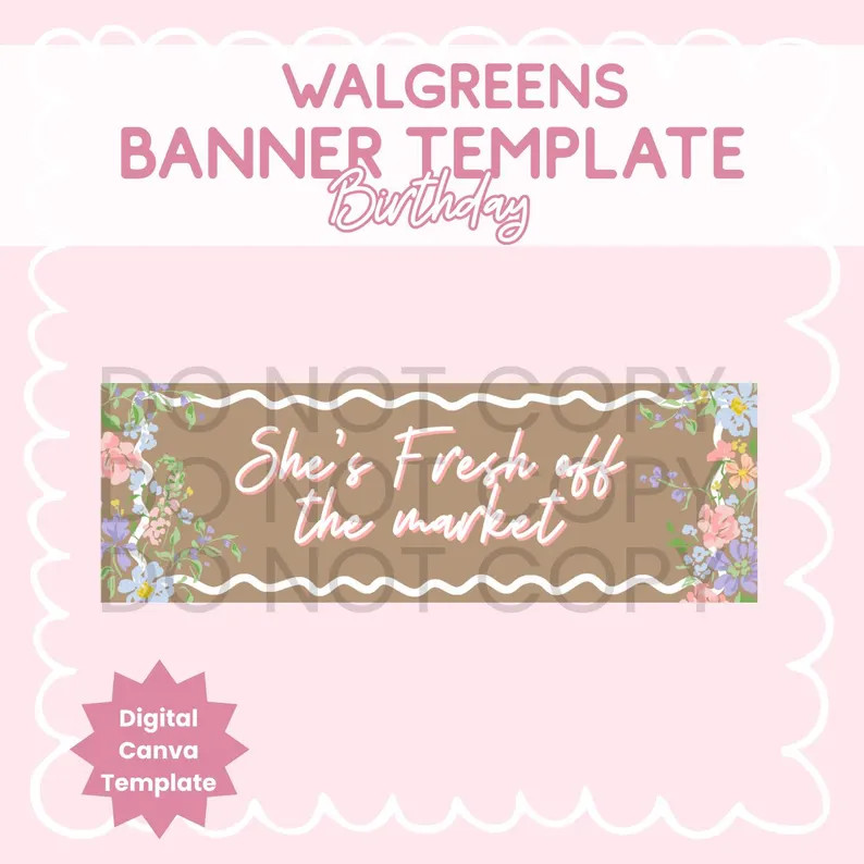 Bridal Shower Banner Template | Editable Canva Party Decor | Walgreens Printable 2x6 (Digital Dow... | Etsy (Global)