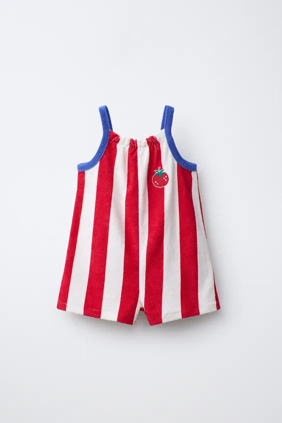 CASA LAWA X ZARA KIDS STRIPED TERRYCLOTH SHORT JUMPSUIT | Zara US