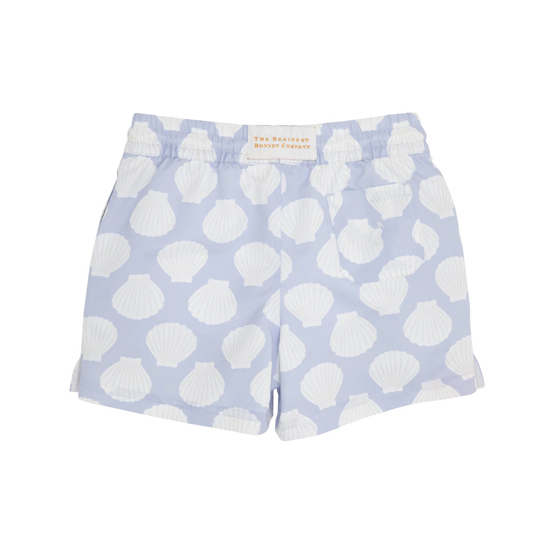 Tortola Trunks - Shell We Swim with Worth Avenue White | The Beaufort Bonnet Company