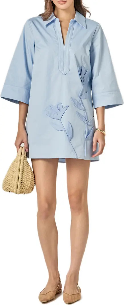 Floral Appliqué Shift Minidress | Nordstrom