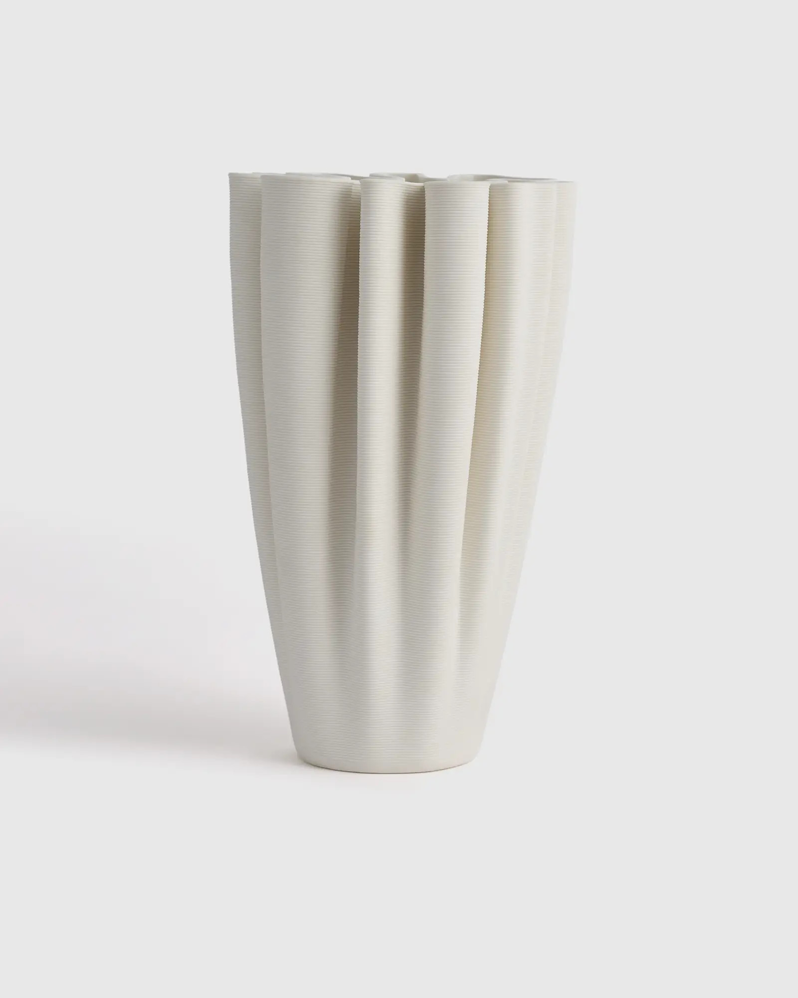 Sculptural Rippled Ceramic Vase | Quince