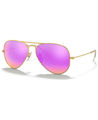 Ray-Ban Unisex Polarized Aviator Mirror Sunglasses, RB3025 - Macy's | Macy's