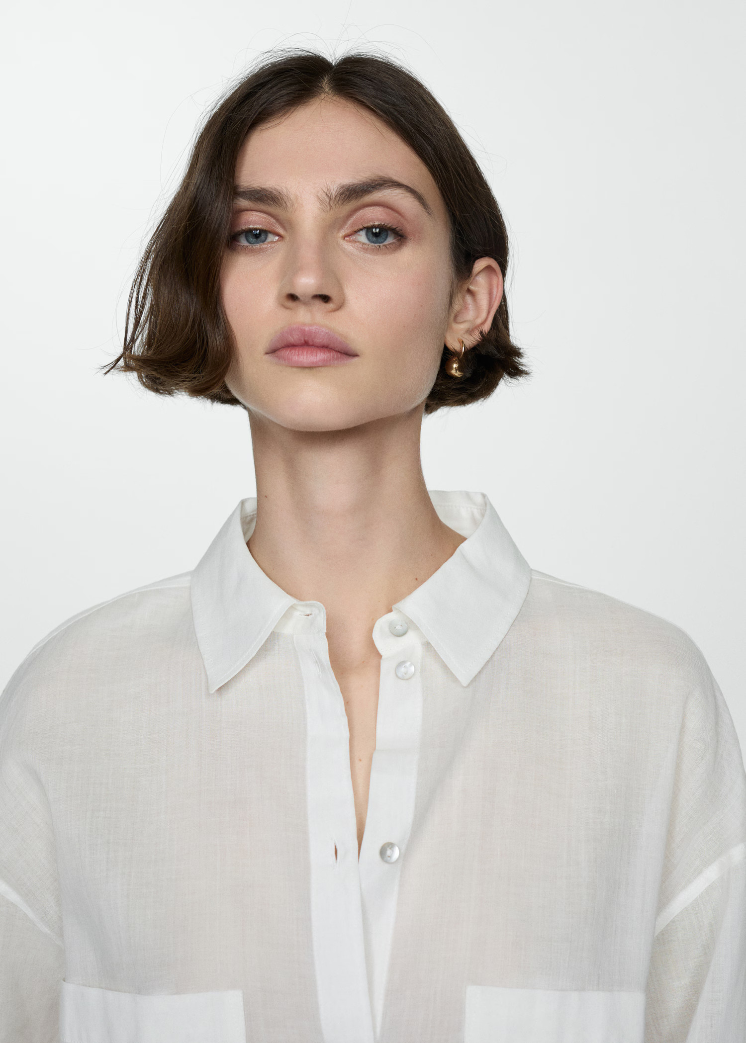 Ramie shirt with pockets | MANGO (US)