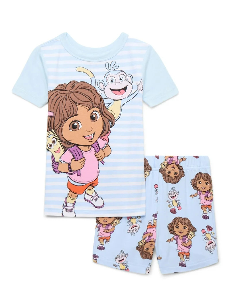 Conjunto de Pijama de 2 Piezas con Conjuntos de Camiseta y Shorts de Viscosa para Niños Pequeño... | Walmart (US)