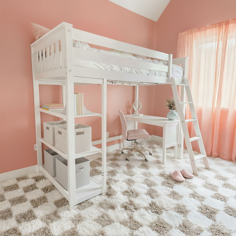 Twin Loft Bed With Bookcase & Desk | max & lily