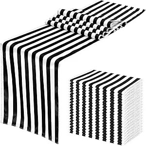 20 Pack Black and White Striped Table Runner Classic Black and White Striped Table Runner Modern ... | Amazon (US)