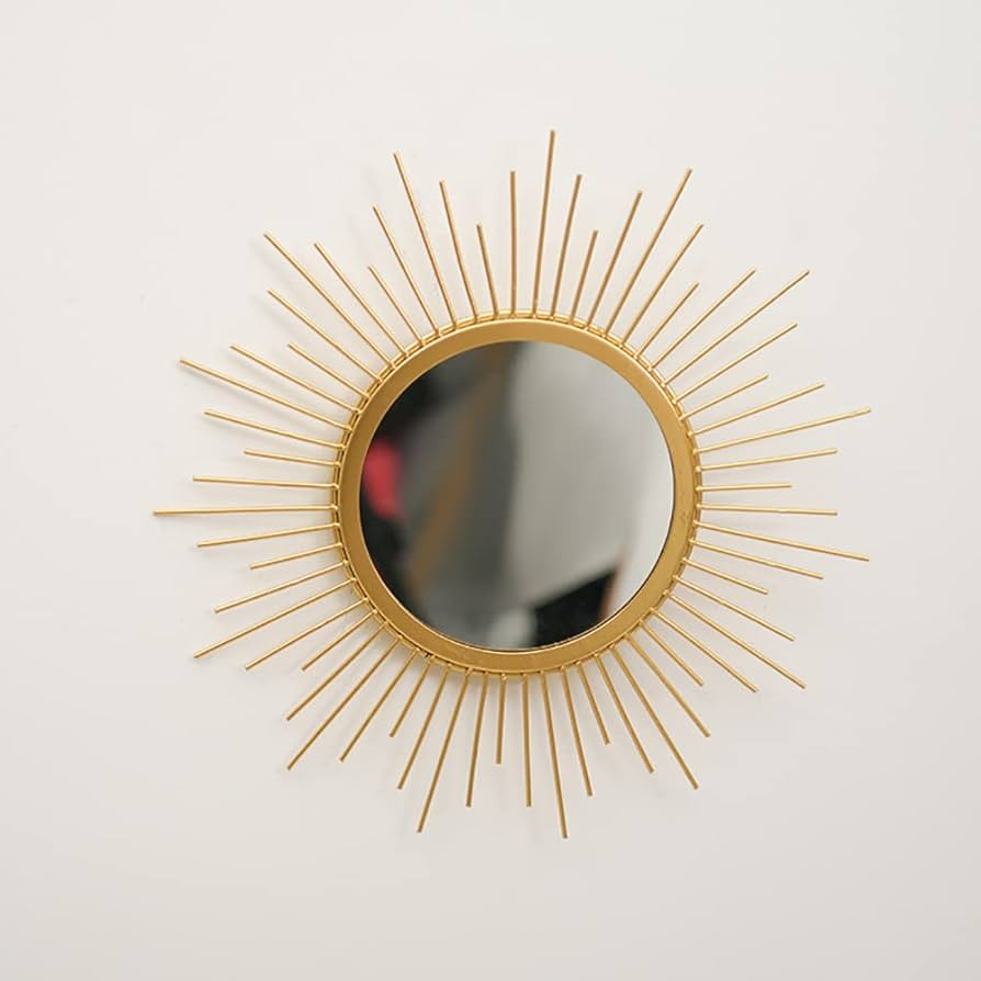 Gold Mirrors for Wall - Metal Sunburst Wall Mirror Room Decor & Home Decor, Boho Mirror Wall Deco... | Amazon (US)