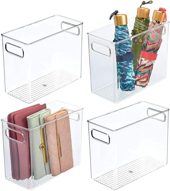 mDesign Plastic Home Storage Basket Bin with Handles for Organizing Closets, Shelves and Cabinets... | Amazon (US)