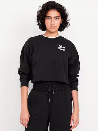 Dynamic Fleece Oversized Crop Sweatshirt | Old Navy (US)
