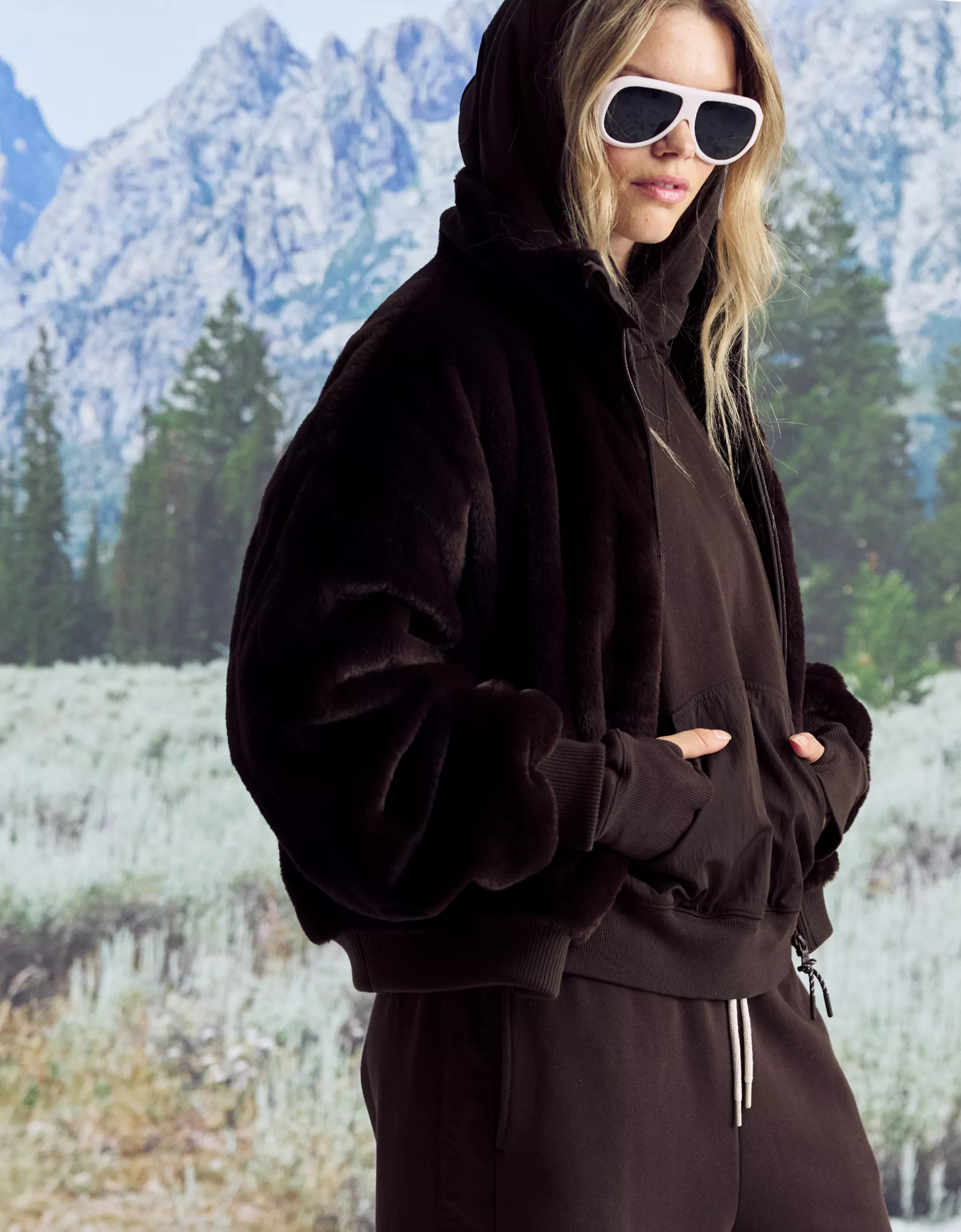 OFFLINE By Aerie Cloud Fleece Nylon Hoodie | Aerie