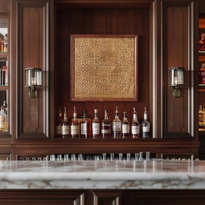 American Art Decor Embossed and Framed Gold Tile Bar Wall Decor | Target