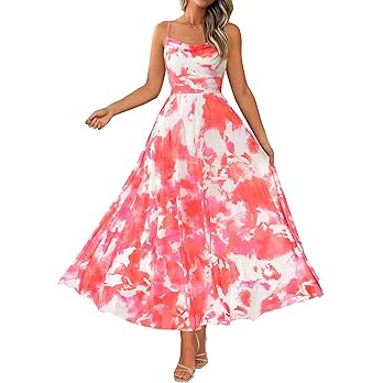 BTFBM Women Summer Floral Maxi Dresses Elegant Spaghetti Strap Dress Printed Party Dress Beach Lo... | Amazon (US)