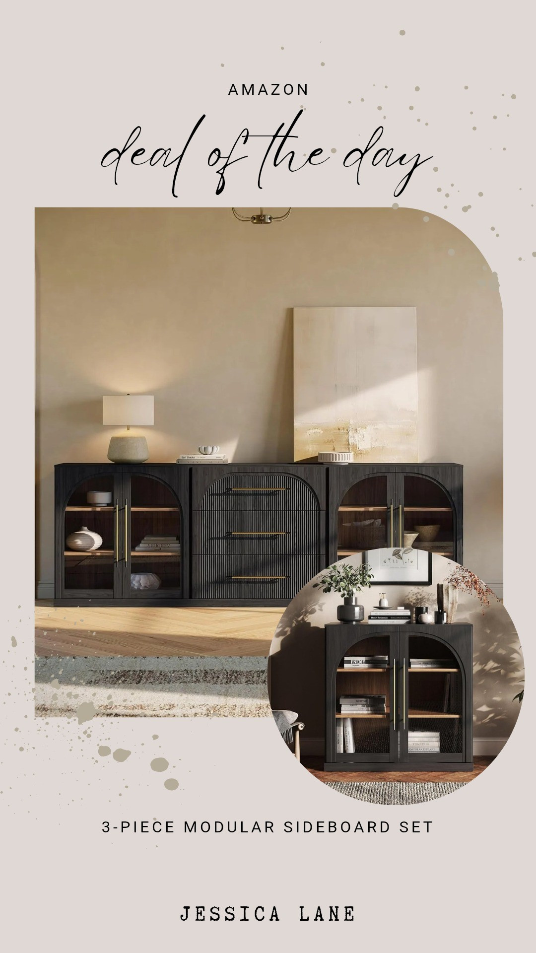 Three piece modular sideboard set. Seamless storage solution with a clean contemporary design for dining or living rooms.#Sideboard #HomeOrganization #DiningRoomDecor #ModernFurniture #AmazonStyle

#LTKSpringSale #LTKSaleAlert #LTKHome