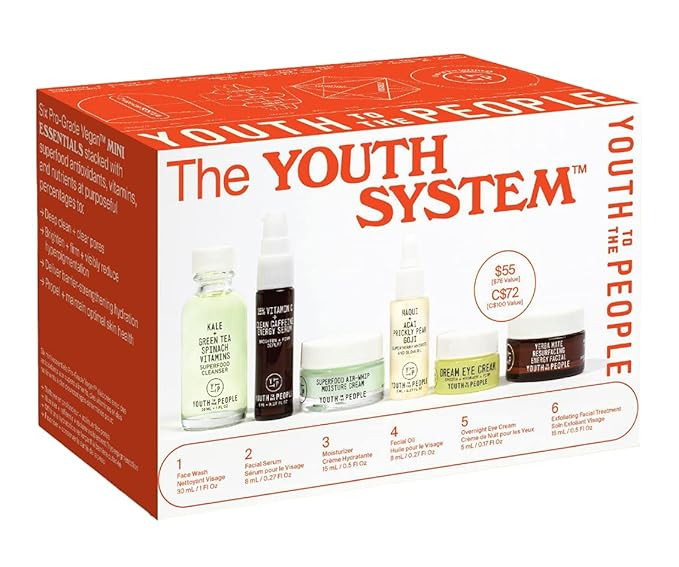 Youth To The People The Youth System - 6 Piece Set with Superfood Cleanser, Face Oil, Moisturizer... | Amazon (US)
