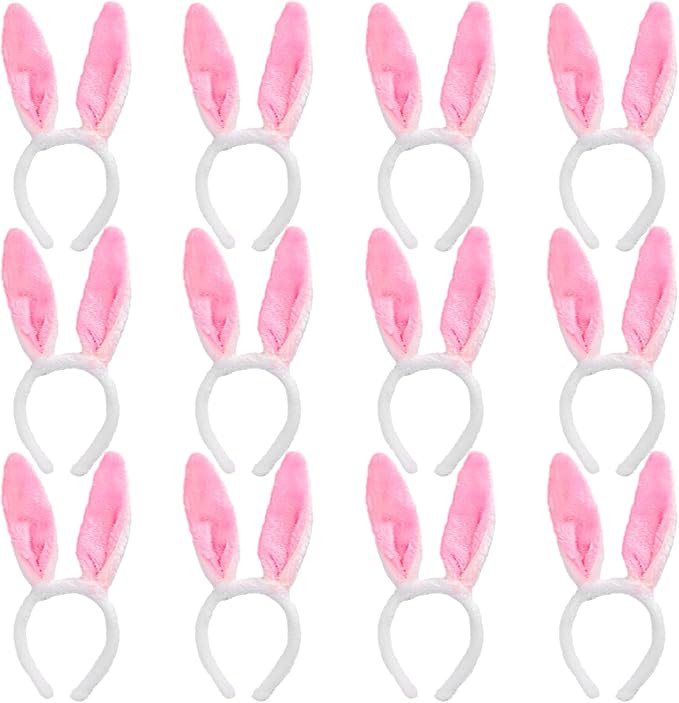 Max Fun 12PCS Easter Bunny Ears Headbands Plush Easter Rabbit Ear Hairband for Holiday Kid's East... | Amazon (US)