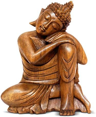 G6 Collection 16" Wooden Serene Sleeping Buddha Statue Hand Carved Sculpture Handmade Figurine De... | Amazon (US)
