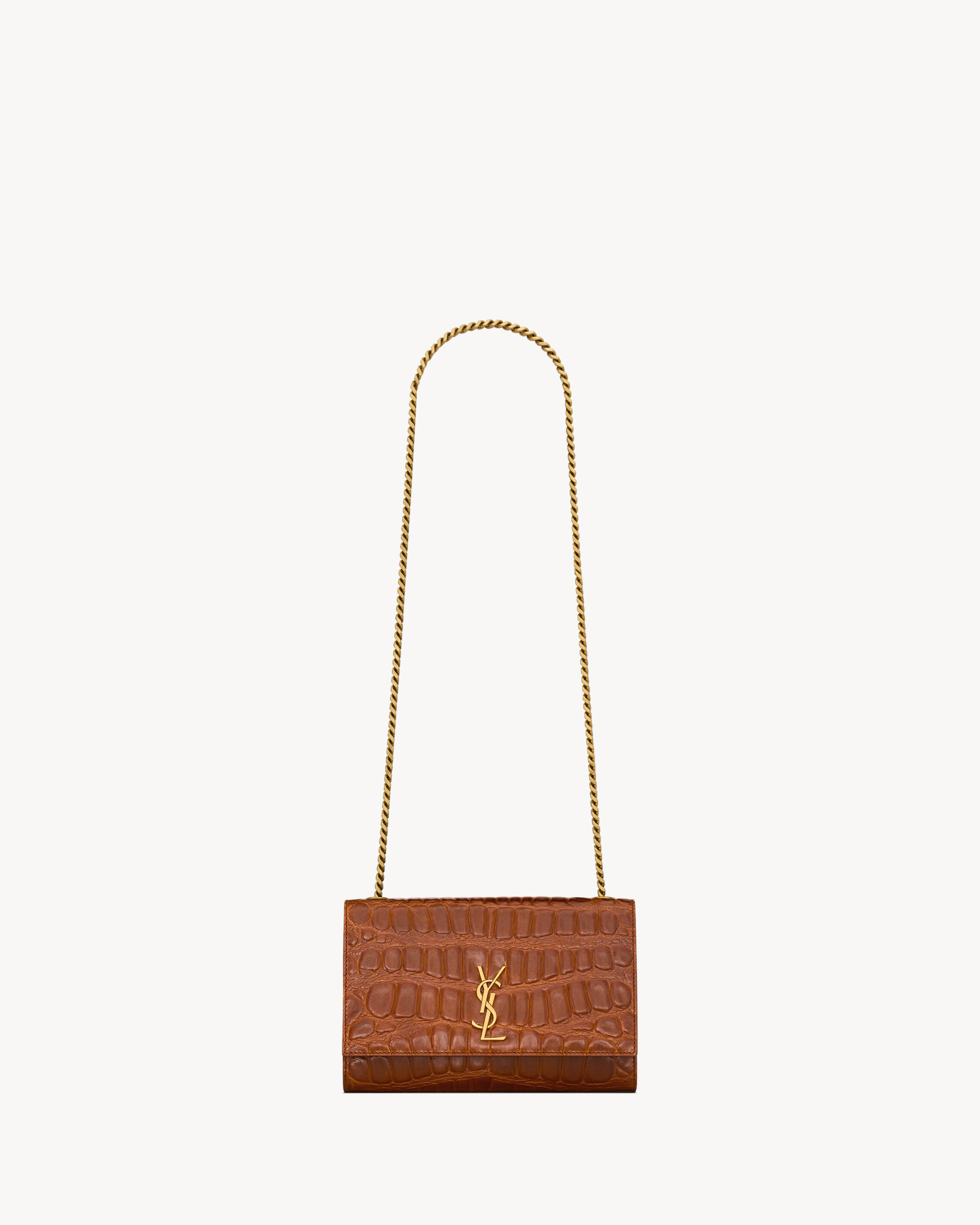 Saint Laurent New Kate Small In Crocodile Embossed Leather - Amber - Women - One Size | Saint Laurent Inc. (Global)