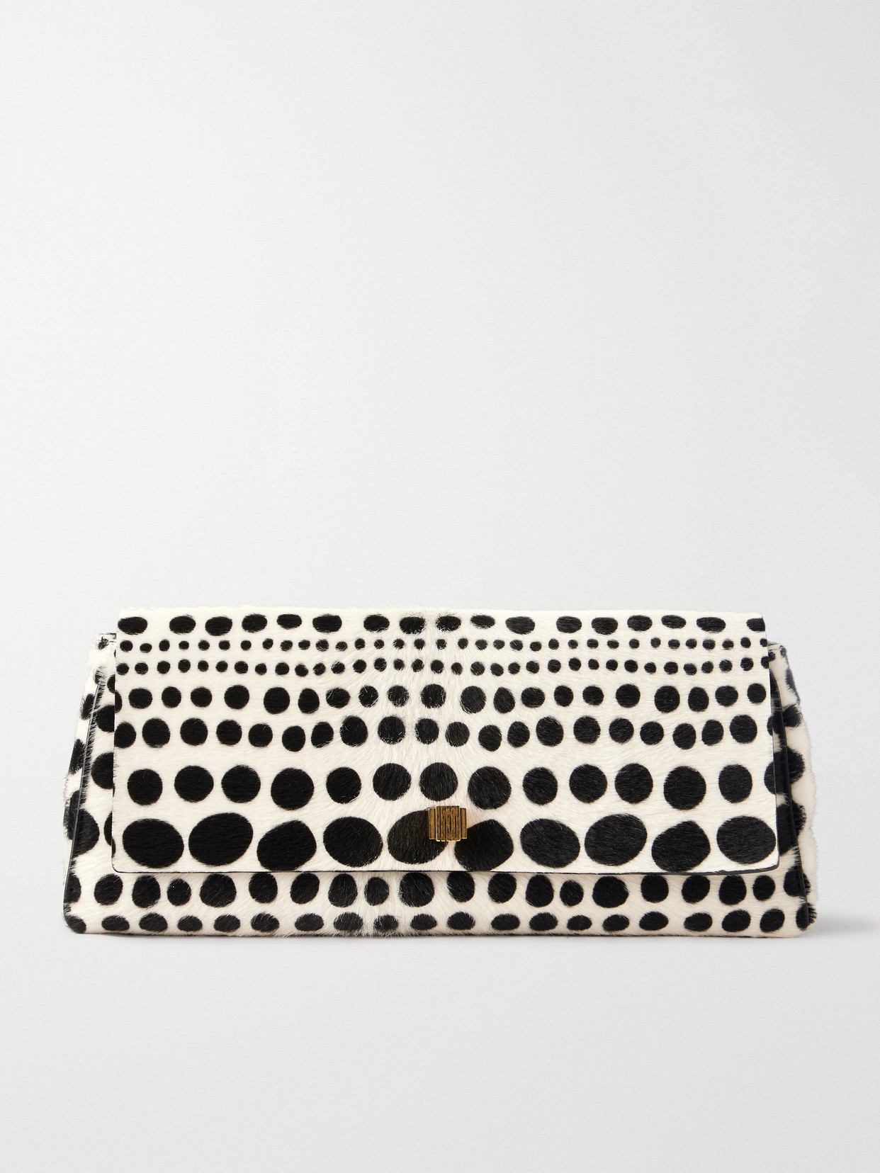 KHAITE - Audrey Polka-dot Calf Hair Clutch - Black | NET-A-PORTER (US)