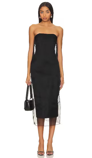 Punta Midi Dress | Black Strapless Dress | Black Midi Dress | Black Mesh Dress | Revolve Fall Winter | Revolve Clothing (Global)