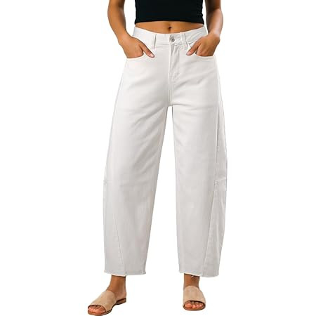 ZISICA Womens Barrel Jeans for Women Trendy 2026 High Waisted Wide Leg Stretchy Baggy Ankle Denim... | Amazon (US)