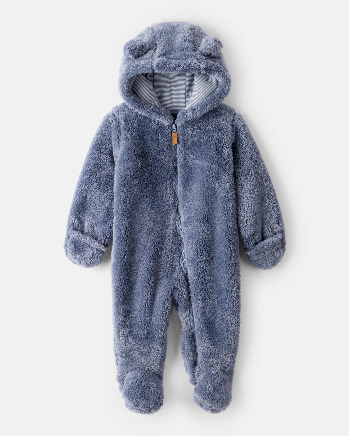 Baby Boy Sherpa Long-Sleeve Hooded Jumpsuit - Blue | Carter's Inc