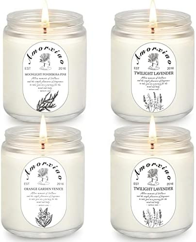 4 Pack Candles for Home Scented, Lavender Candle, Aromatherapy Jar Candles, 28 oz 200 Hour Long L... | Amazon (US)