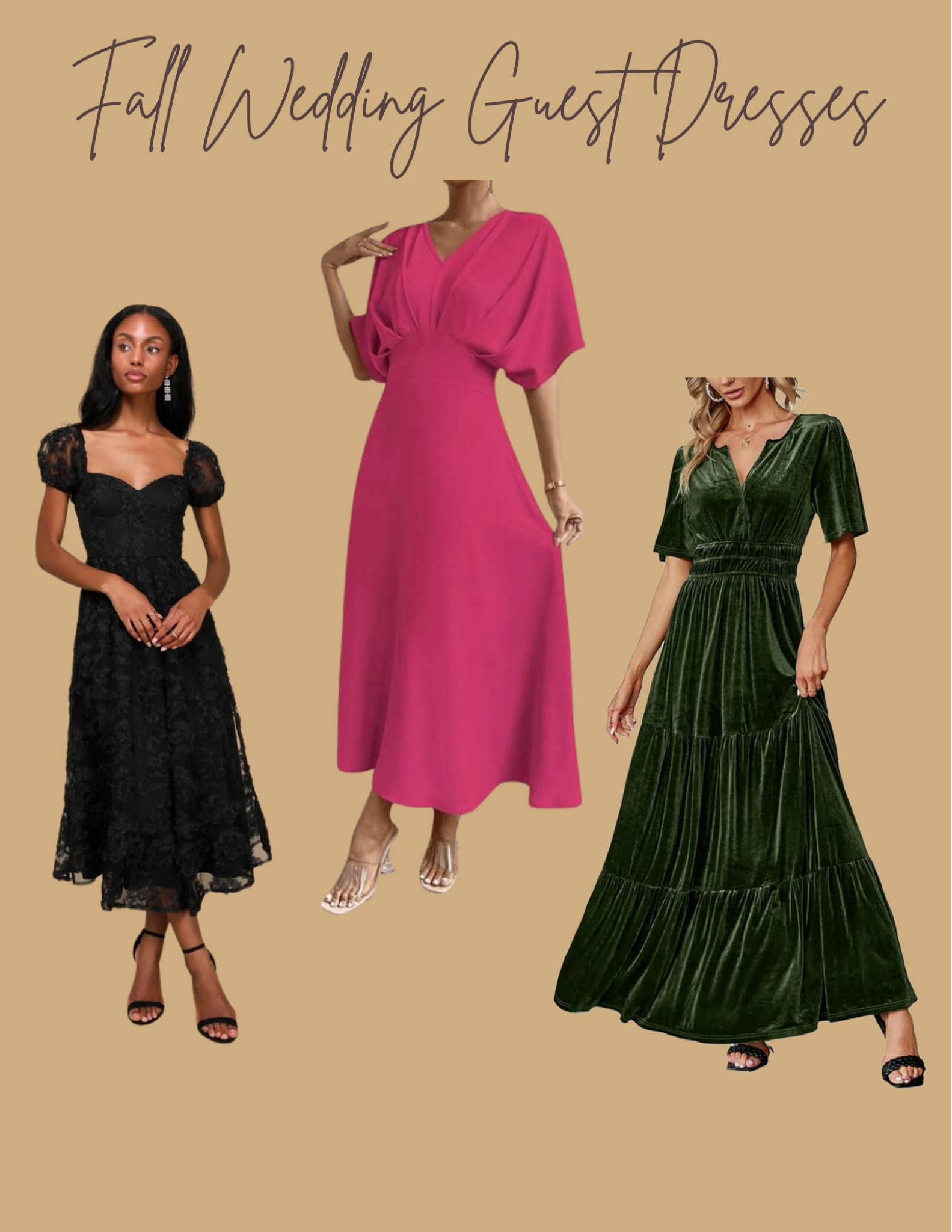 Love these fall wedding guest dresses that are perfect for any ceremony! Each dress comes in multiple colors! I wear a Size XS/S💕🍂

#LTKSeasonal #LTKFindsUnder100 #LTKWedding