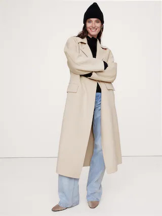 Oversized Double-Faced Cape Coat | Banana Republic (CA)