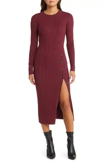 Ruched Long Sleeve Midi Dress | Nordstrom
