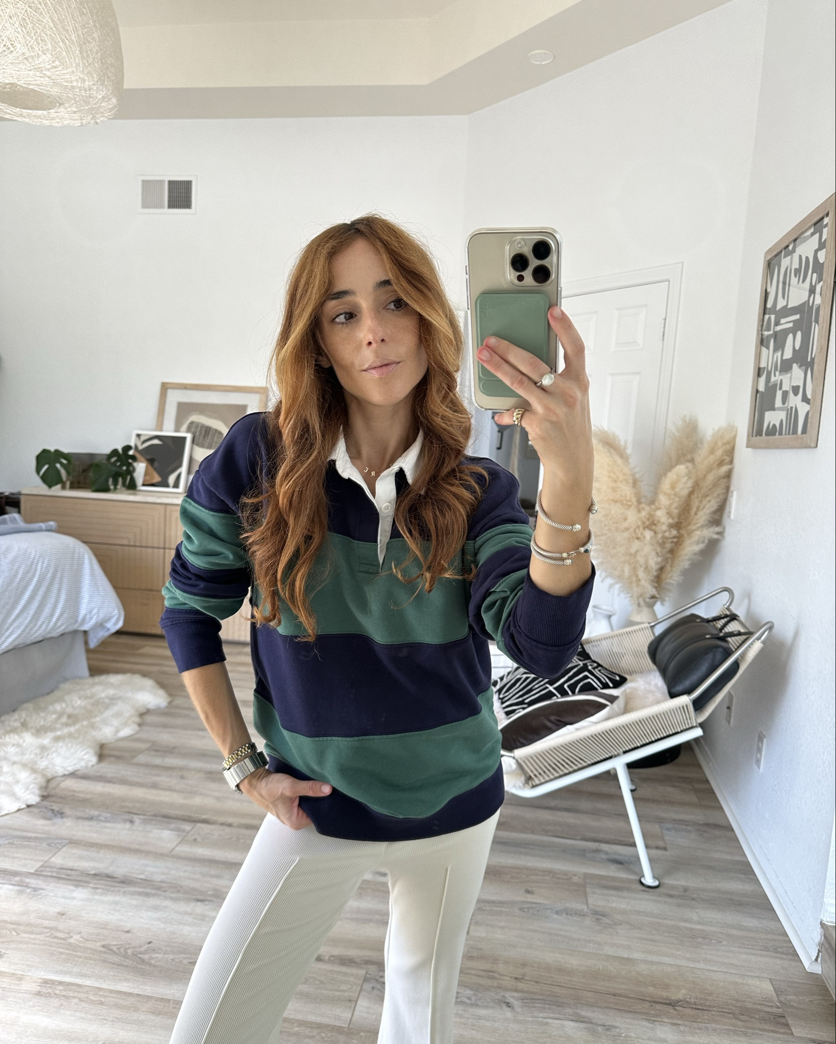 Ribbed kick flare pants and a rugby polo sweater make the perfect mom on duty fall outfit. Also, think I may have found the perfect alternative to those High Sport Kick Flares. Priced at under $200, and comfortable for the fall style ahead, I have these already in cream, navy, chocolate hues. 

Style tip: pair with preppy sweaters, a slouchy shoulder bag, and sporty shoes like classic Samba sneakers for a put together casual fall look.



#LTKShoeCrush #LTKItBag #LTKStyleTip