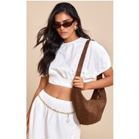 White Shirred Waist Cap Sleeve Crop Top | PrettyLittleThing US