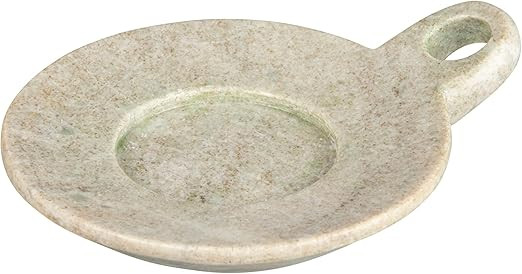 Hand-Carved Marble Dish with Handle, Beige | Amazon (US)
